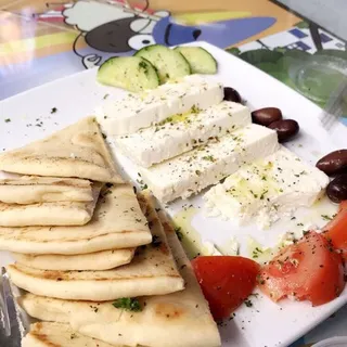 Feta Cheese Slices With Pita