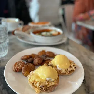 Dungeness Crab Eggs Benedict | smashed fingerling potatoes