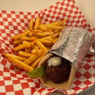 a sandwich and french fries