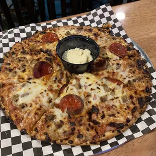 Meat lovers pizza $6.25 pretty good!