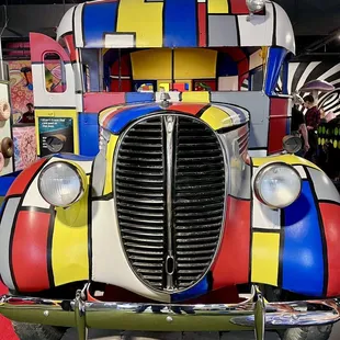 a brightly colored car