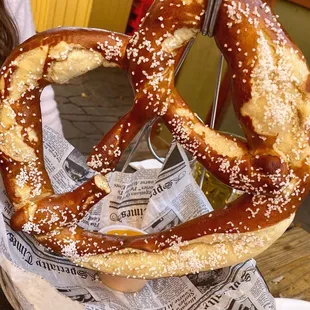 Giant pretzel with beer cheese