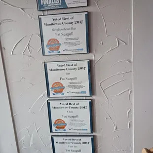 Award signs