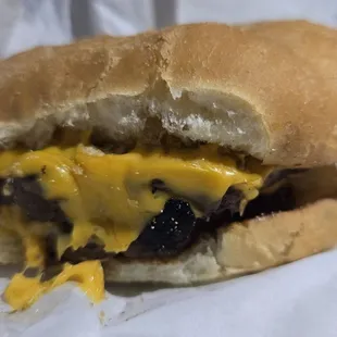 Plain double cheeseburger