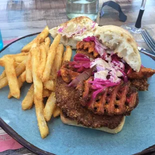 Coconut crusted Tilapia sandwich