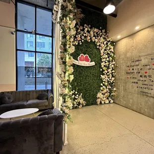 Inside photo wall area