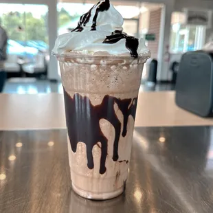 Iced mocha with toasted marshmallow