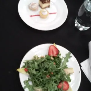 Salad and dessert - sorry no pic of entree