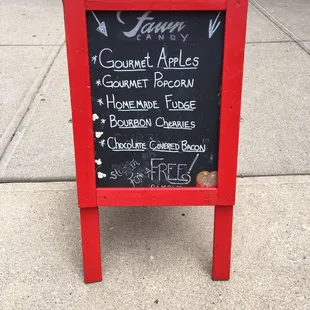 a chalkboard sign