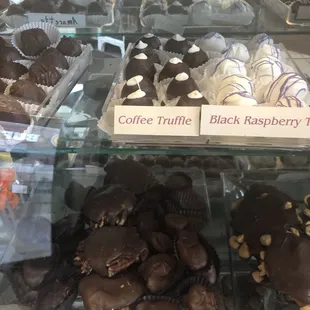 a variety of chocolates