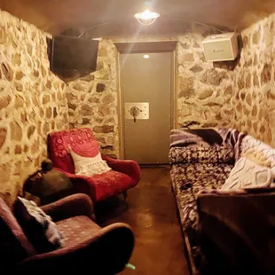 Beneath the vault room- private dining and drinking area