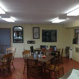 Part of the modest interior.