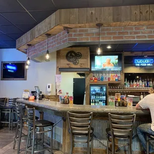 a man sitting at the bar