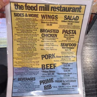 menu