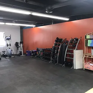 Weights, treadmill, elliptical daft floor