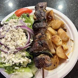 Lunch Lamb Kabob with Roasted Lemon Potatoes