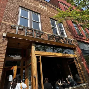 Outside the restaurant