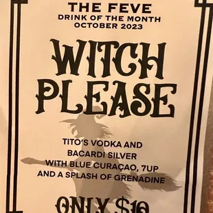 The Feve Drink of October