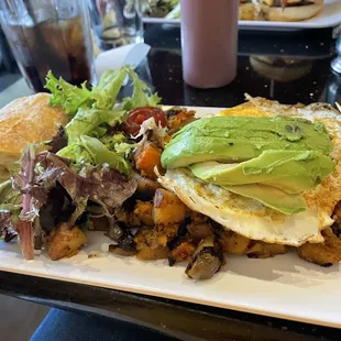 Vegetarian hash and eggs, wow!!!