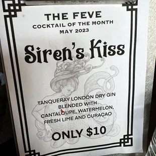 Cocktail of the month -Sirens Kiss