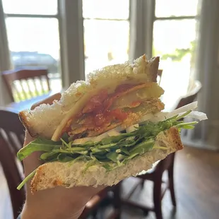 Fried green tomato sandwich