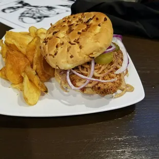 Pork Terry sandwich a real piece of pork breaded and fried to perfection.