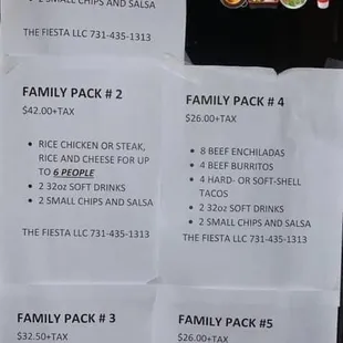 Family packs