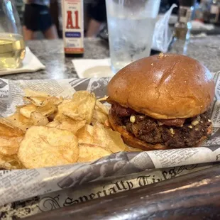 Black and Blue Smash Burger