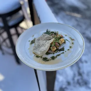 a plate of food on a table