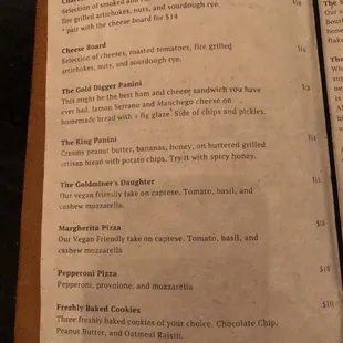 menu