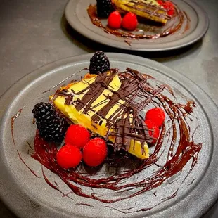 Our famous Key Lime Pie with Raspberry infused Chocolate.