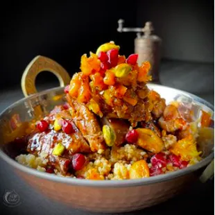Moroccan Pomegranate &amp; Pistachio Chicken with Couscous