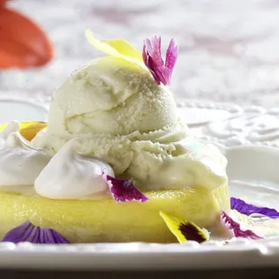 Duck Egg Custard with Pine Ice Cream