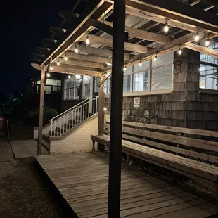 Front entrance in the evening.