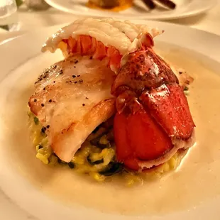 @feisty.eats Grouper with Lobster over Risotto