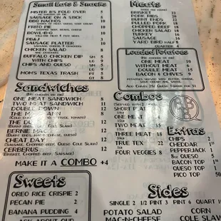 menu