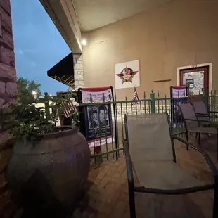 Covered dog friendly patio