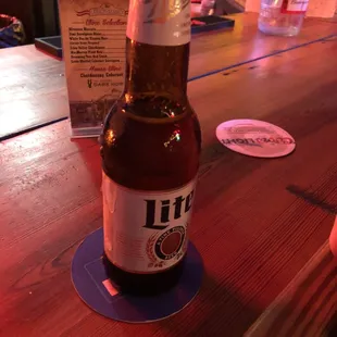  bottle of beer on a table