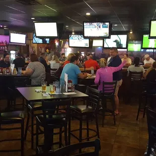 people eating and drinking