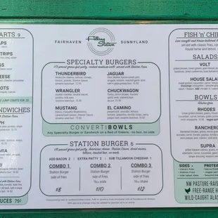 Food menu