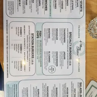 menu