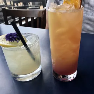 Lemon drop and sunrise cocktail