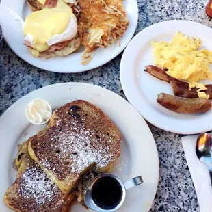 eggs benedict and orange&amp;cranberry french toast meal!