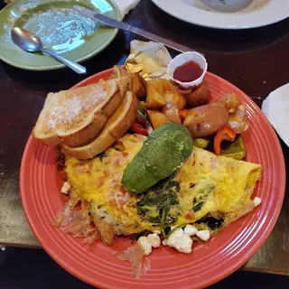 Tomato, Spinach & Feta Omelet