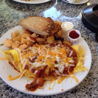 Turkey Chili Cheese Omelet