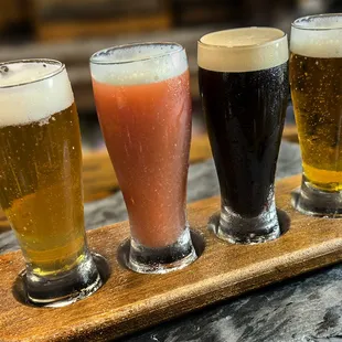 three different types of beer