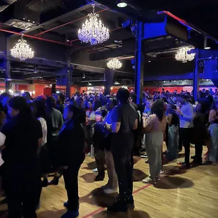 a crowd of people dancing