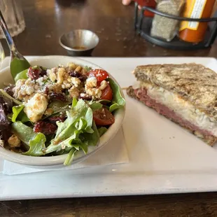 Ruben sandwich and salad