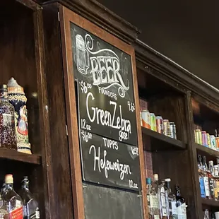 a chalkboard menu