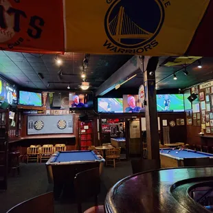 the inside of a sports bar